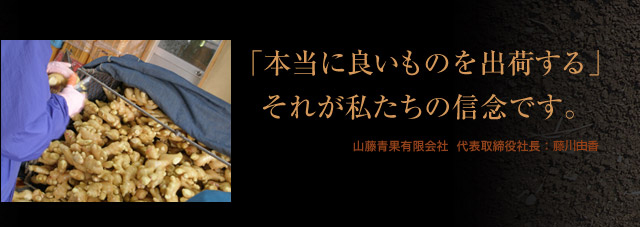本当に良いものを出荷する。それが私たちの理念です。
